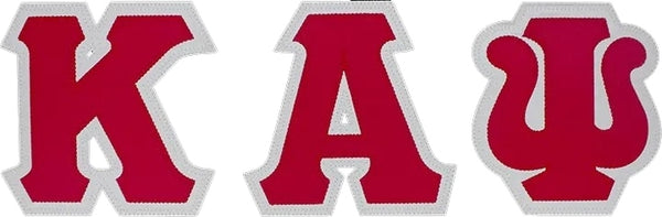 Kappa Alpha Psi Satin Tackle Twill Letters Iron-On Patch Set [Red]