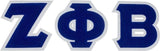 Zeta Phi Beta Chenille Letters Iron-On Patch Set [Blue]