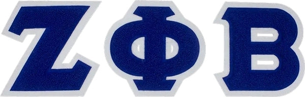 Zeta Phi Beta Chenille Letters Iron-On Patch Set [Blue]