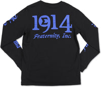 Big Boy Phi Beta Sigma Divine 9 S4 Mens Long Sleeve Tee [Black]