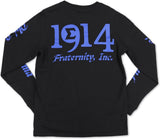 Big Boy Phi Beta Sigma Divine 9 S4 Mens Long Sleeve Tee [Black]