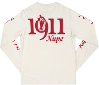 Big Boy Kappa Alpha Psi Divine 9 S4 Mens Long Sleeve Tee [Ivory White]