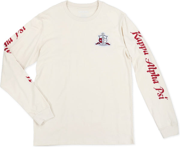 Big Boy Kappa Alpha Psi Divine 9 S4 Mens Long Sleeve Tee [Ivory White]
