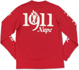 Big Boy Kappa Alpha Psi Divine 9 S4 Mens Long Sleeve Tee [Crimson Red]