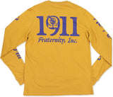 Big Boy Omega Psi Phi Divine 9 S4 Mens Long Sleeve Tee [Gold]