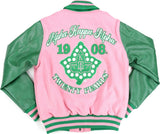 Big Boy Alpha Kappa Alpha Divine 9 S4 Womens Wool Jacket [Pink]