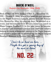 Big Boy Kansas City Monarchs Buck O'Neil No. 22 Replica Mens Baseball Jersey [White/Red]