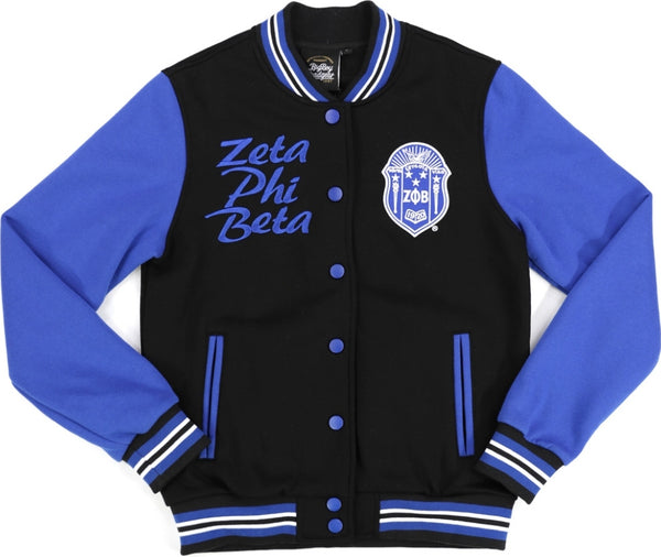 Big Boy Zeta Phi Beta Divine 9 Womens Fleece Jacket [Black]