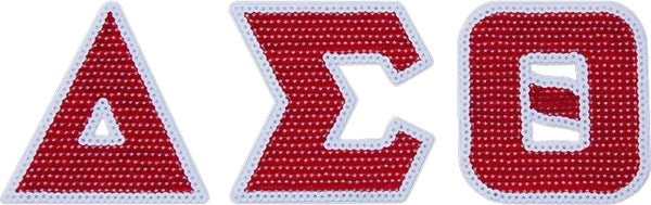 Delta Sigma Theta Sequin Letters Iron-On Patch Set [Red]