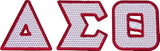 Delta Sigma Theta Sequin Letters Iron-On Patch Set [White]