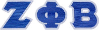 Zeta Phi Beta Sequin Letters Iron-On Patch Set [Blue]