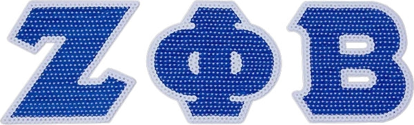 Zeta Phi Beta Sequin Letters Iron-On Patch Set [Blue]