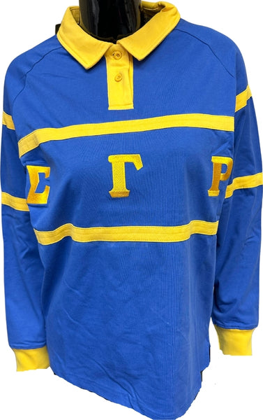 Buffalo Dallas Sigma Gamma Rho Rugby Shirt [Long Sleeve - Blue]