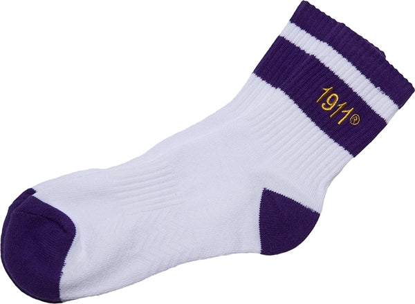 Omega Psi Phi Quarter Socks [White]