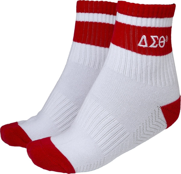 Delta Sigma Theta Quarter Socks [White]