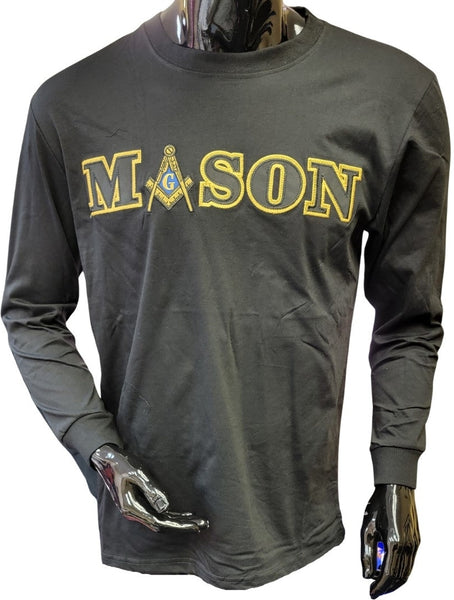 Buffalo Dallas Mason Embroidered T-Shirt [Long Sleeve - Black]