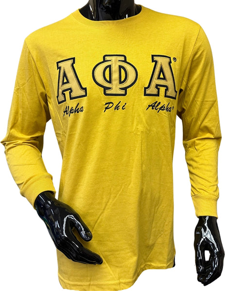 Buffalo Dallas Alpha Phi Alpha Embroidered T-Shirt [Long Sleeve - Gold]