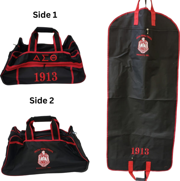 Buffalo Dallas Delta Sigma Theta 2 Piece Travel Bag Bundle [Black]
