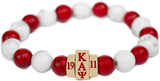 Kappa Alpha Psi Natural Stone Bead Bracelet [Red/White]