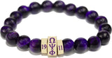 Omega Psi Phi Natural Stone Bead Bracelet [Purple]