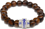 Phi Beta Sigma Natural Wood Bead Bracelet [Brown]