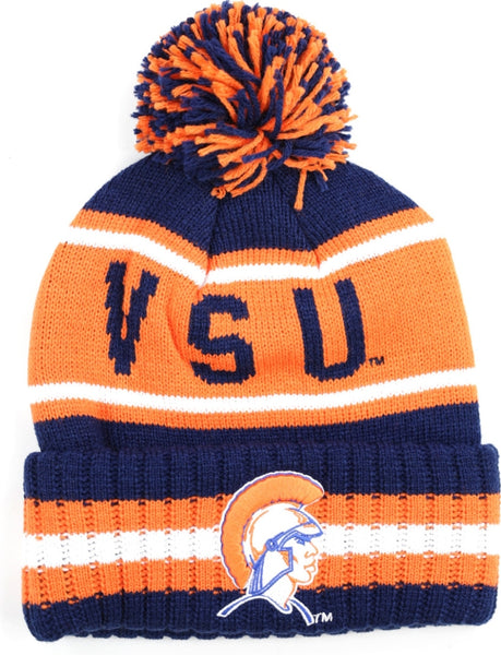 Big Boy Virginia State Trojans S254 Beanie With Ball [Navy Blue]