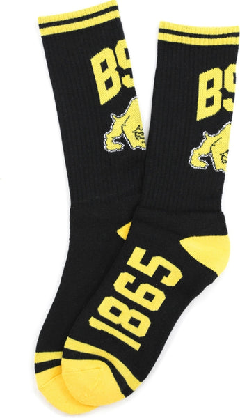 Big Boy Bowie State Bulldogs S5 Mens Athletic Socks [Black]