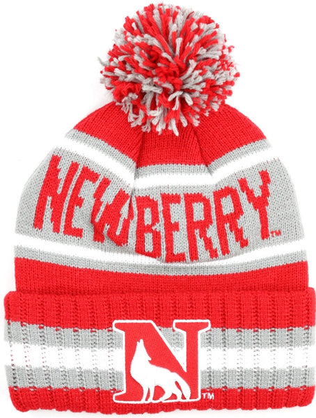 Big Boy Newberry Wolves S254 Beanie With Ball [Red]