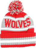 Big Boy Newberry Wolves S254 Beanie With Ball [Red]