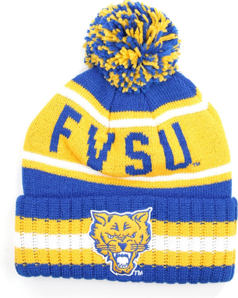 Big Boy Fort Valley State Wildcats S254 Beanie With Ball [Royal Blue]