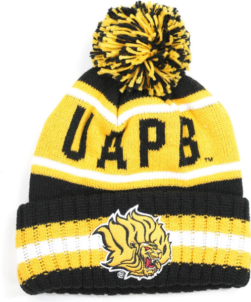 Big Boy Arkansas At Pine Bluff Golden Lions S254 Beanie With Ball [Black]