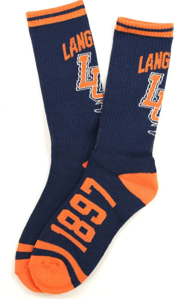 Big Boy Langston Lions S5 Mens Athletic Socks [Navy Blue]