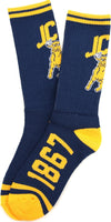Big Boy Johnson C. Smith Golden Bulls S5 Mens Athletic Socks [Navy Blue]