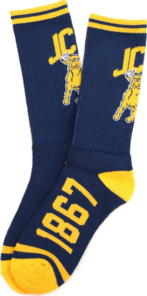 Big Boy Johnson C. Smith Golden Bulls S5 Mens Athletic Socks [Navy Blue]