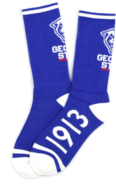 Big Boy Georgia State Panthers S5 Mens Athletic Socks [Royal Blue]