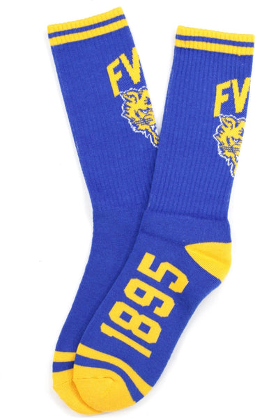 Big Boy Fort Valley State Wildcats S5 Mens Athletic Socks [Royal Blue]