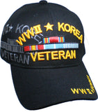 World War II + Korea War Veteran Shadow Mens Cap [Baseball Cap - Black]