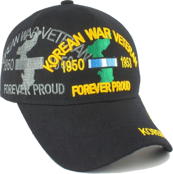 Korean War Veteran Forever Proud Map Shadow Mens Cap [Baseball Cap - Black]