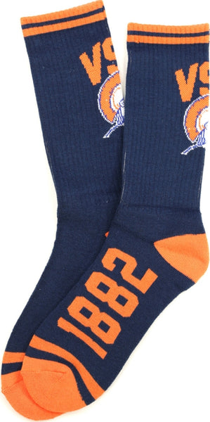 Big Boy Virginia State Trojans S5 Athletic Mens Socks [Navy Blue]