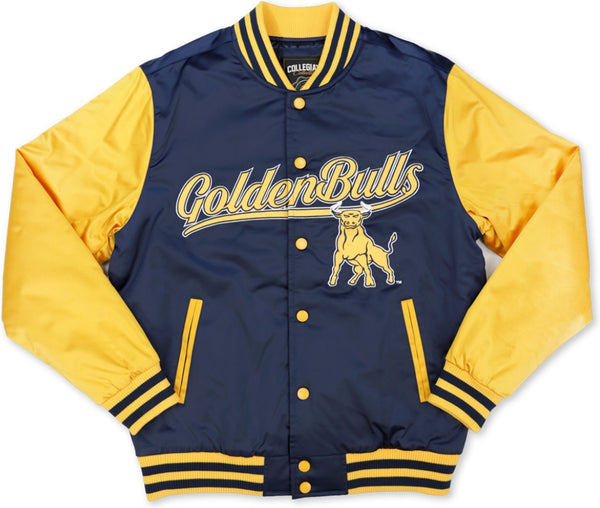 Big Boy Johnson C. Smith Golden Bulls S7 Light Weight Mens Baseball Jacket [Navy Blue]