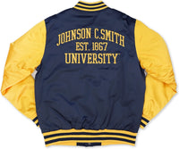 Big Boy Johnson C. Smith Golden Bulls S7 Light Weight Mens Baseball Jacket [Navy Blue]