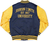 Big Boy Johnson C. Smith Golden Bulls S7 Light Weight Mens Baseball Jacket [Navy Blue]