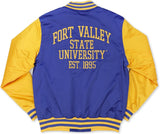 Big Boy Fort Valley State Wildcats S7 Light Weight Mens Baseball Jacket [Royal Blue]