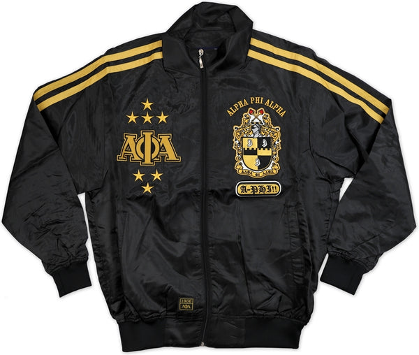 Big Boy Alpha Phi Alpha Divine 9 Mens Jogging Suit [Black/Old Gold]
