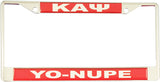 Kappa Alpha Psi Yo-Nupe Domed Call Tag License Plate Frame [Silver]