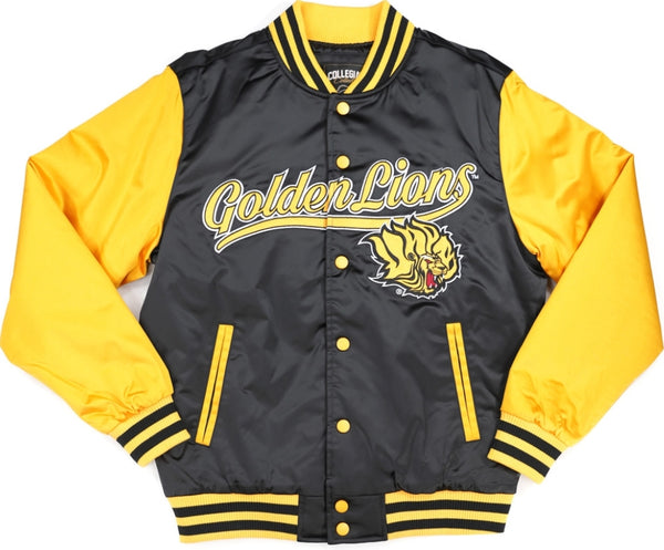 Big Boy Arkansas At Pine Bluff Golden Lions S7 Light Weight Mens Baseball Jacket [Black]
