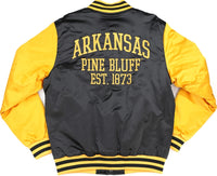 Big Boy Arkansas At Pine Bluff Golden Lions S7 Light Weight Mens Baseball Jacket [Black]