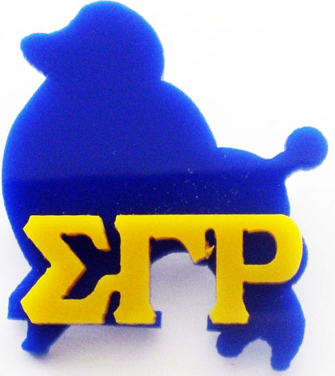 Sigma Gamma Rho - Poodle Acrylic Symbol Pin [Blue]