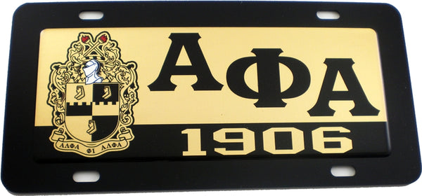 Alpha Phi Alpha Domed Crest Tag License Plate [Black]