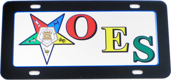 Eastern Star Domed Crest Tag License Plate [Black]